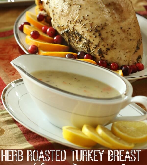 ROASTED TURKEY BREAST WITH LEMON ROSEMARY GRAVY