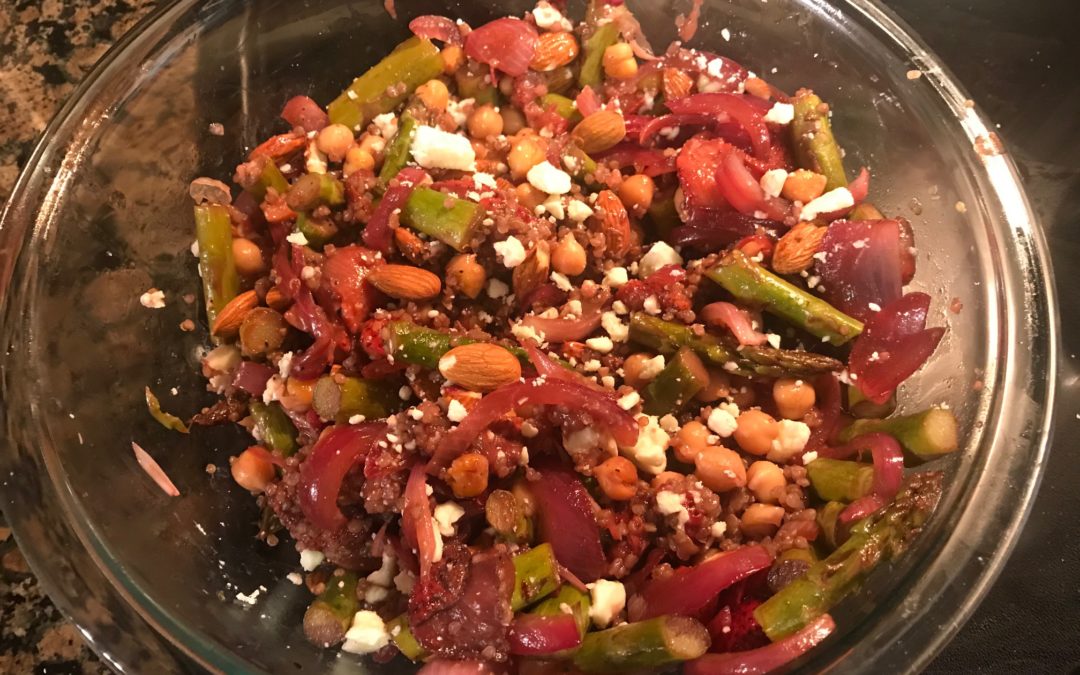 Roasted Strawberry, Aspargus, Quinoa Salad